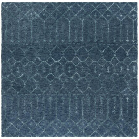 Safavieh 6 x 6 ft. ContemporaryHimalaya Hand Tufted Area RugNavy & Silver HIM903N-6SQ